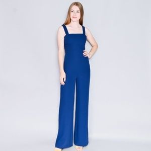 AMANDA UPRICHARD Blue Ace Square-Neck Jumpsuit